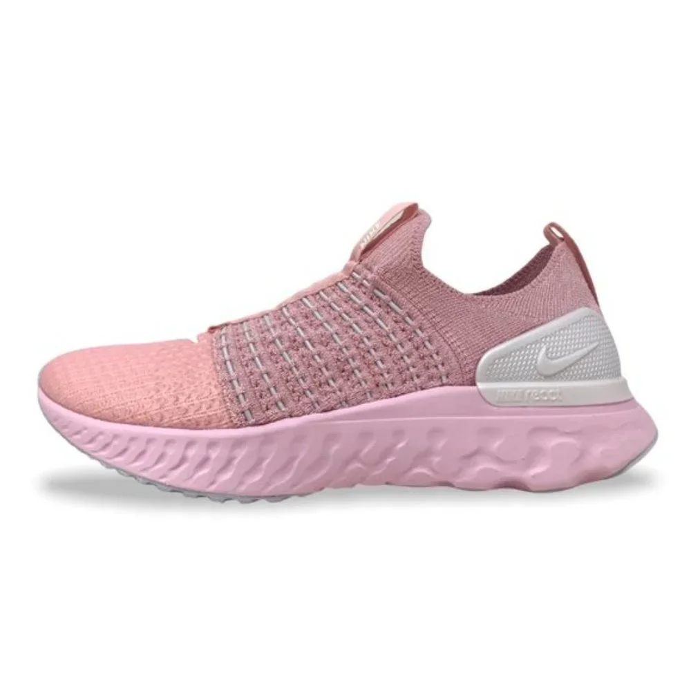 Women Nike React Phantom Run FK 2 Running Shoes Pink White DH0130 600 NEW - Picture 8 of 10